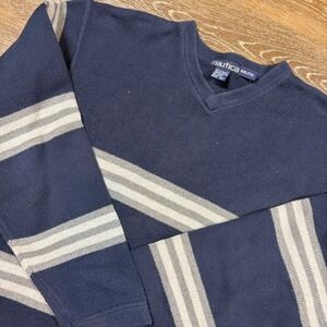 Vintage Nautica Sweater Men's XXL Heavyweight Knit Striped Casual Preppy